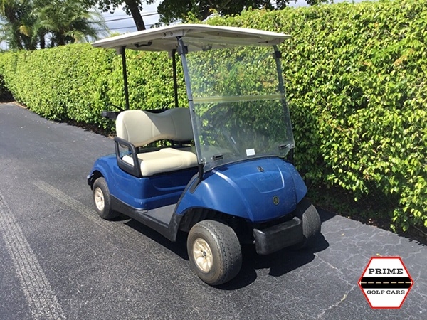 Blue Yamaha 2 Passenger Golf Cart affordable golf cart rental, golf cart rent greensboro