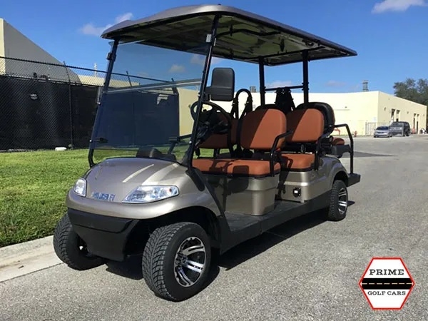 Champagne Advanced EV 6 Passenger Golf Cart affordable golf cart rental, golf cart rent greensboro