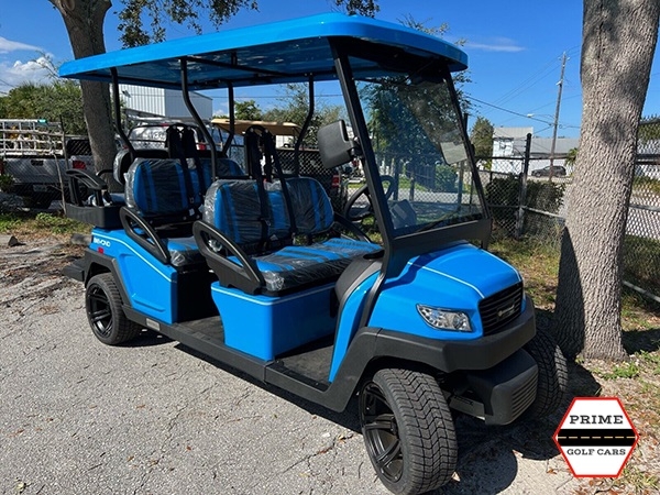 Ocean Blue Bintelli Beyond 6 Passenger Golf Cart affordable golf cart rental, golf cart rent greensboro