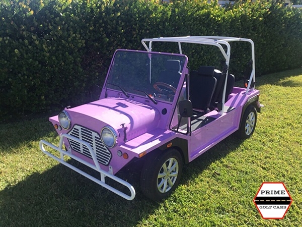 Pink Mokee 4 Passenger Golf Cart affordable golf cart rental, golf cart rent greensboro