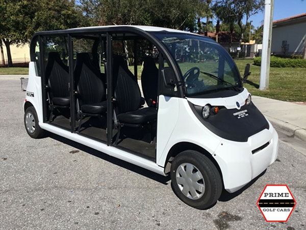 Polaris Gem 6 Passenger White Golf Cart Rental Without Doors affordable golf cart rental, golf cart rent greensboro