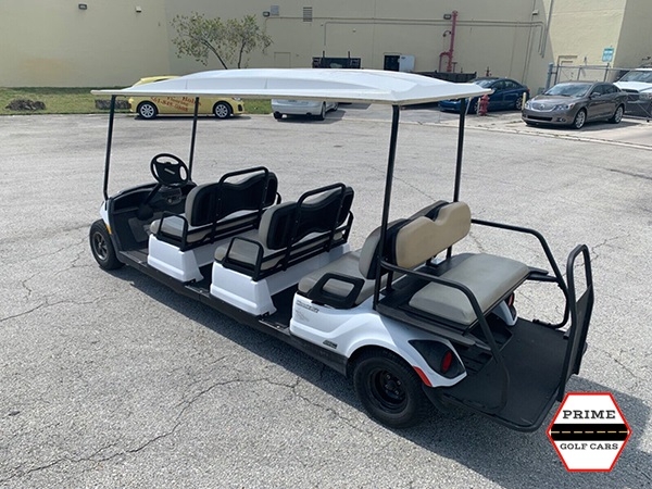 White 8 Passenger Classic Yamaha Golf Cart affordable golf cart rental, golf cart rent greensboro