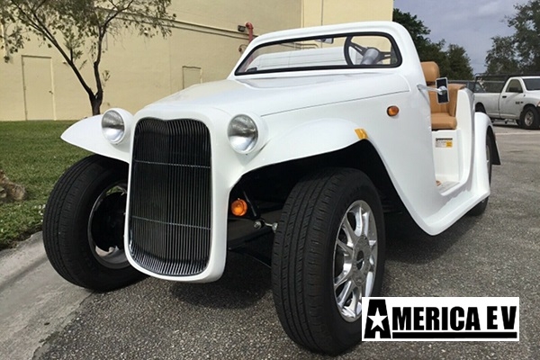 White America EV California Roadster 4 Passenger Golf Cart affordable golf cart rental, golf cart rent greensboro