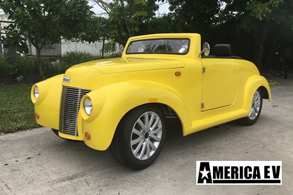 Yellow America EV 39 Roadster 4 Passenger Golf Cart affordable golf cart rental, golf cart rent greensboro